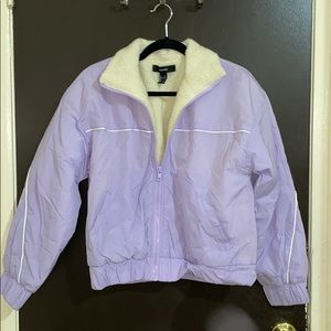 Light Purple Cropped Puffer Jacket